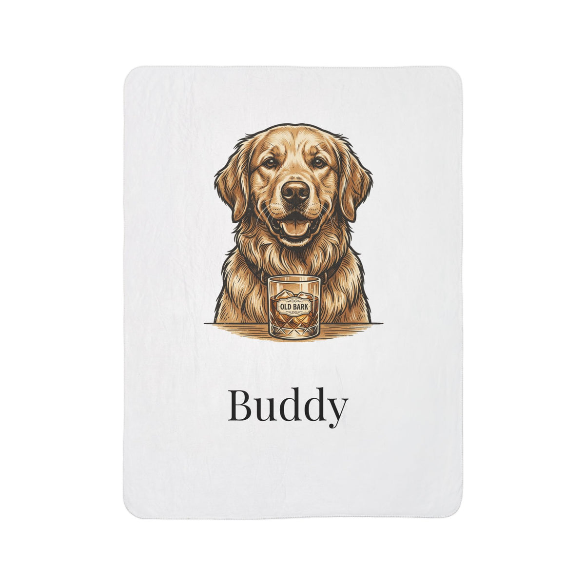 Custom Pet Photo Sherpa Blanket - Personalized Dog or Cat Fleece Throw With Name
