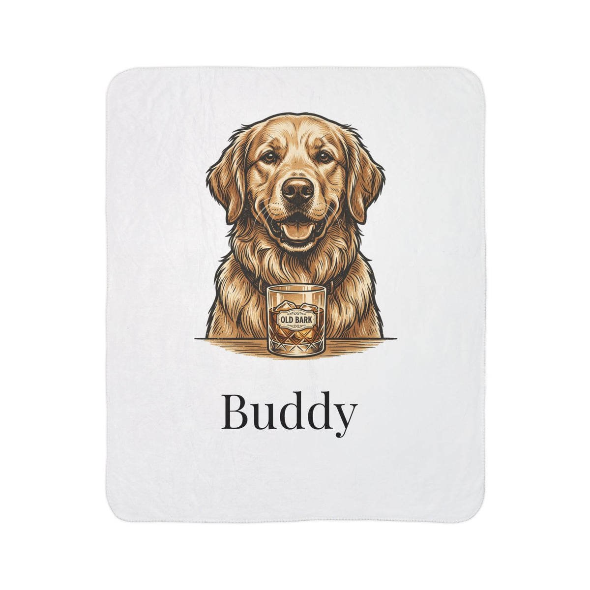 Custom Pet Photo Sherpa Blanket - Personalized Dog or Cat Fleece Throw With Name